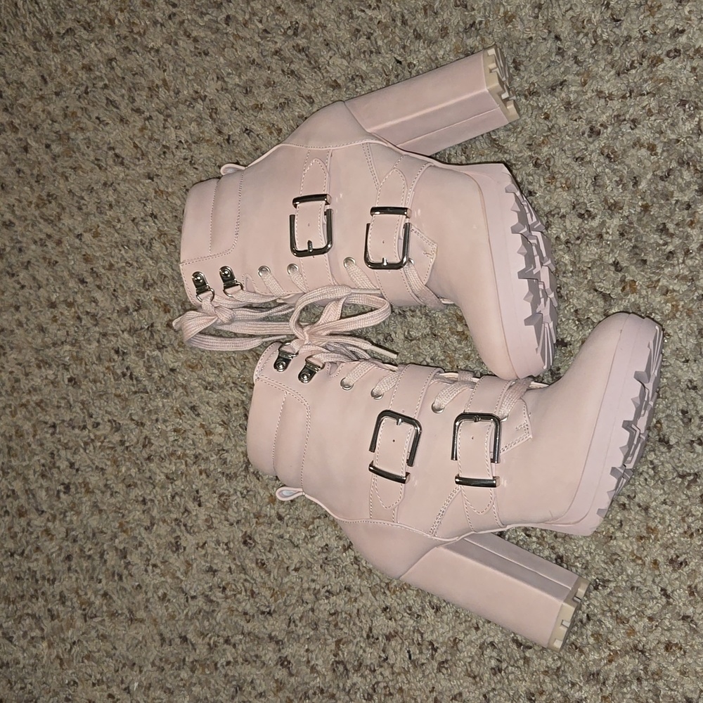 High Rise Bootie . Blush Pink "Analisa" Just Fab